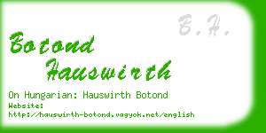 botond hauswirth business card